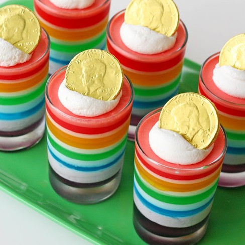 Rainbow Sherbet Jello Mold