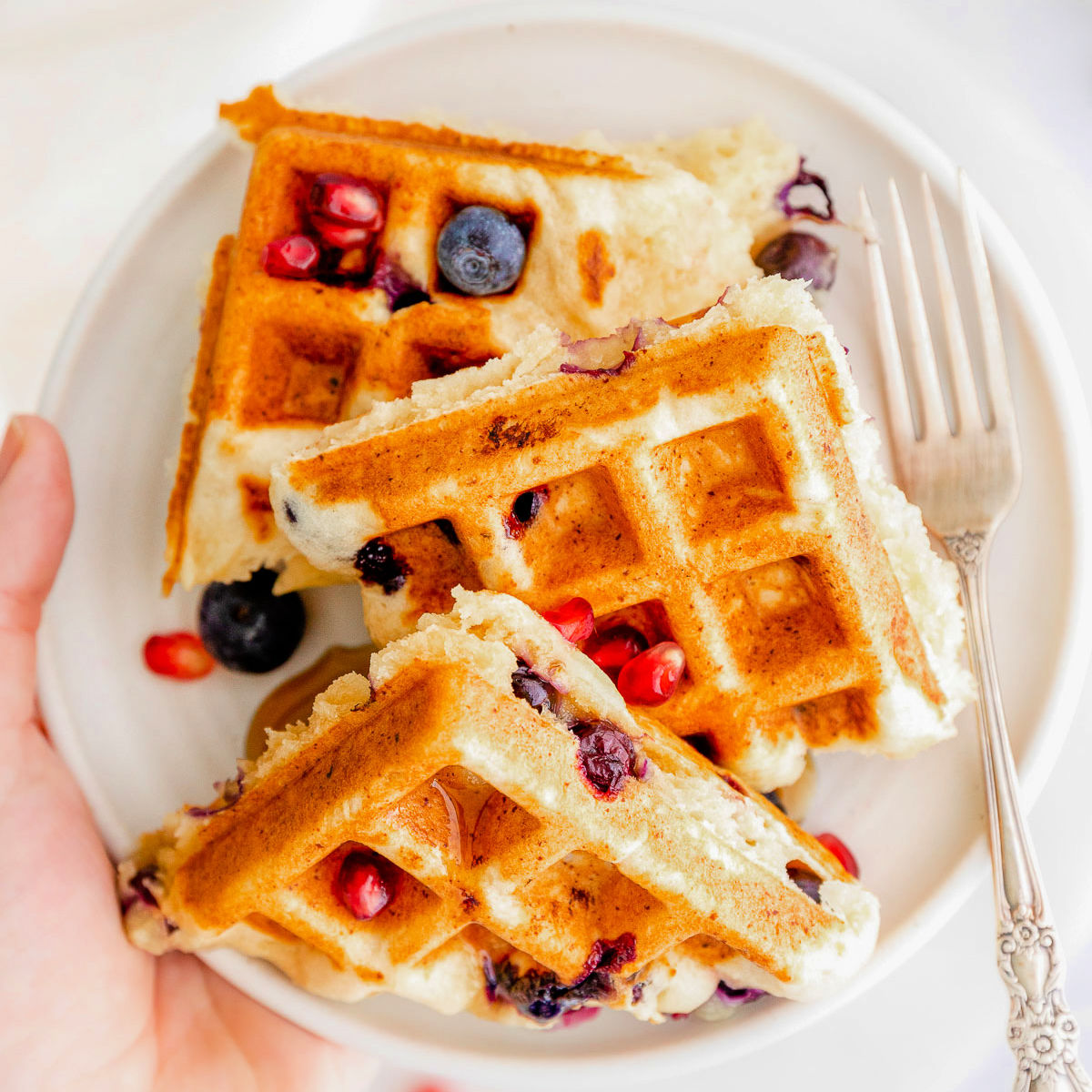 Blueberry Ricotta Waffles - Glorious Treats