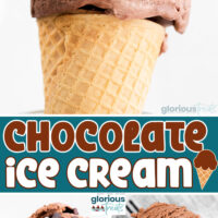A pinterest pin for no-churn chocolate ice cream.