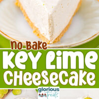 Pinterest pin for key lime cheesecake recipe.