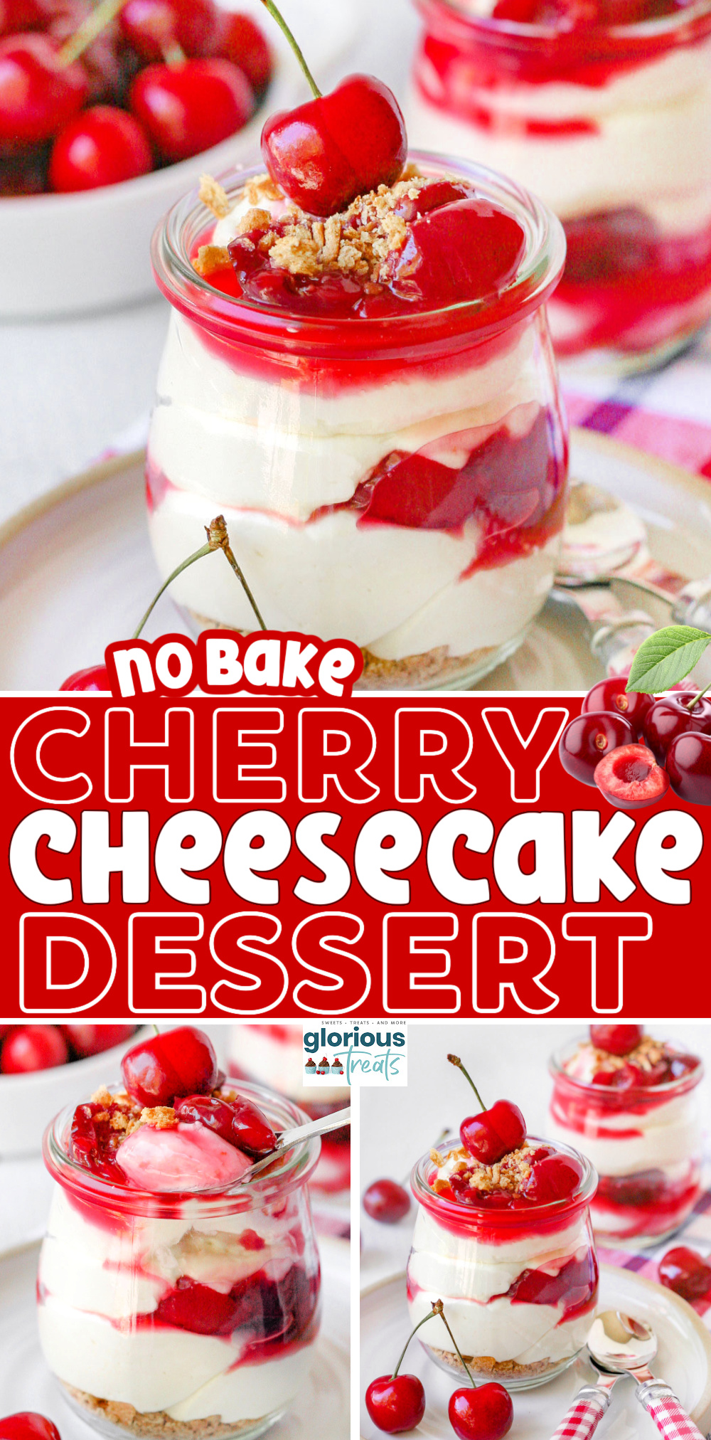 No Bake Cherry Cheesecake Recipe - Glorious Treats